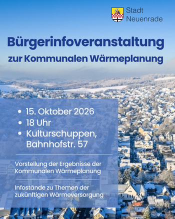 Für den 15. Oktober lädt die Stadt zur Informationsveranstaltung.