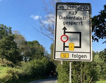 Das Diekental ist rund zwei Wochen gesperrt.