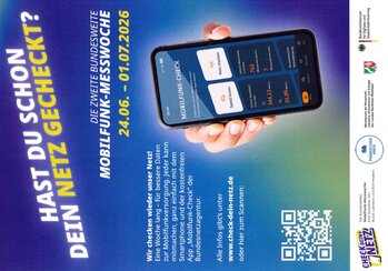 Die zweite bundesweite Mobilfunk-Messwoche läuft vom 24. Juni bis 1. Juli.