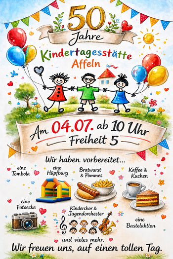 Die Kita Affeln feiert am 4. Juli ihren 50. Geburtstag.