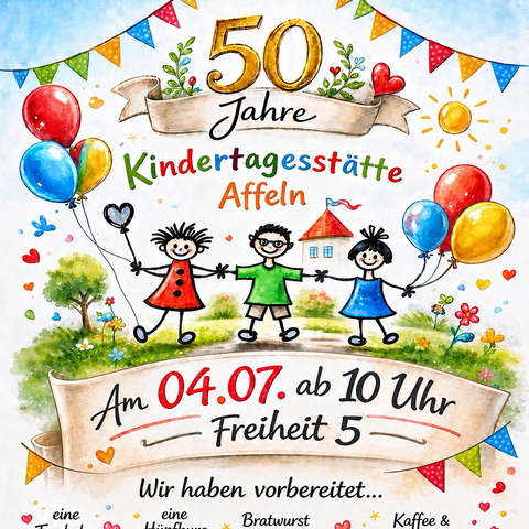Die Kita Affeln feiert am 4. Juli ihren 50. Geburtstag.