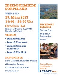 Einladung LEADER-Ideenschmiede Einladung LEADER-Ideenschmiede