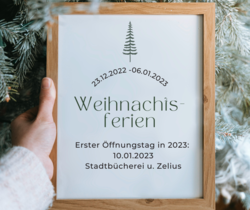 Weihnachtsferien Bücherei Weihnachtsferien Bücherei
