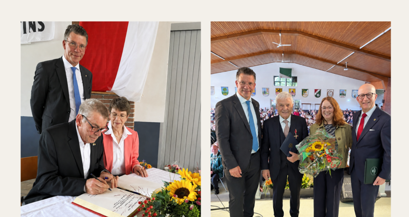 Josef Brockhagen (l.) erhält den Bürgerpreis 2026, Klaus Peter Sasse wurde mit dem Bundesverdienstkreuz ausgezeichnet.