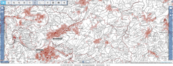 Das Bild zeigt den kartografisch dargestellten Raumwärmebedarf auf Rasterebene für Neuenrade.